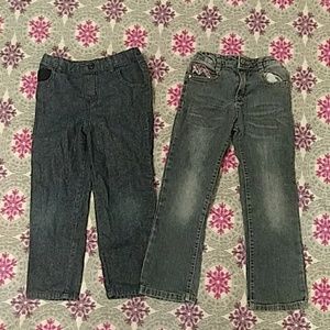 2 pairs of girl jeans
